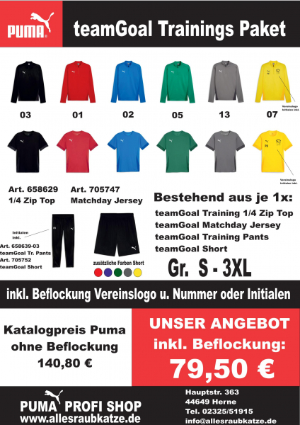 Puma teamGoal Trainings Paket Senior